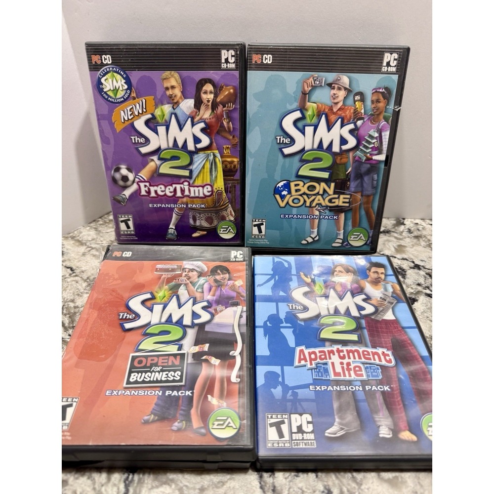 The Sims 2 PC Lot Of 4 Expansion Packs With Manuals For 3 Of 4